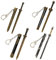 Lot de 4 mini porte-clés Katana chinois antique en métal avec mini épée extractible en forme d'épée, doré, UNIFORM Taille