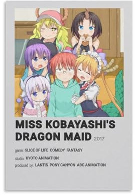 KPOKAHT Anime Miss Kobayashi's Dragon Maid Artworks Kunstdruck Poster Wandkunst Gemälde Leinwand Dekor Home Poster 30 x 45 cm