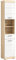 Newroom Hochschrank Weiß Hochglanz Sonoma Eiche hell Badezimmerschrank Modern Zeitlos - 191x37x31 cm (BxHxT) - Schrank Mehrzweckschrank - [Libra.Three] Bad Badezimmer WC