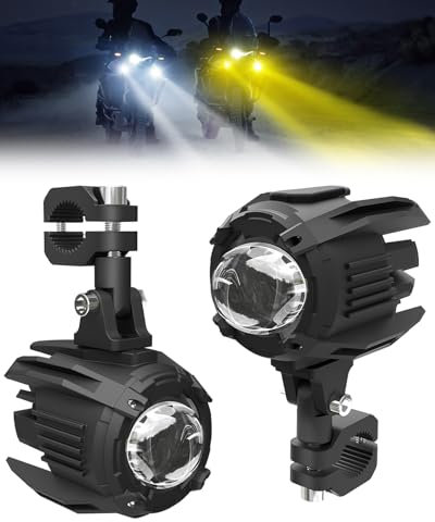 SUPAREE Motorrad LED Nebelscheinwerfer Motorrad LED Zusatzscheinwerfer Zusatzscheinwerfer motorrad mit Schalter Gelbes/Weißes Licht IP68 9-30V für R1200GS F800GS F650 LC ADV 1190 1190R 1290