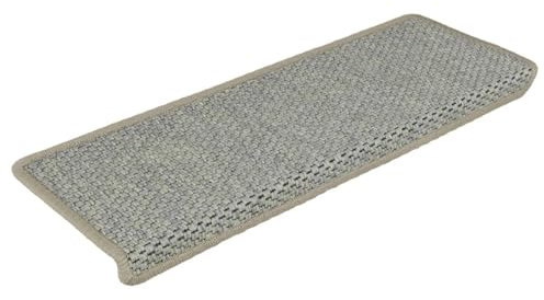 Gecheer 15 STK Treppenmatte Selbstklebende Stufenmatte Stufenschoner Treppenschoner Treppenteppich Treppenschutz Sisal-Look 65x21x4 Grün