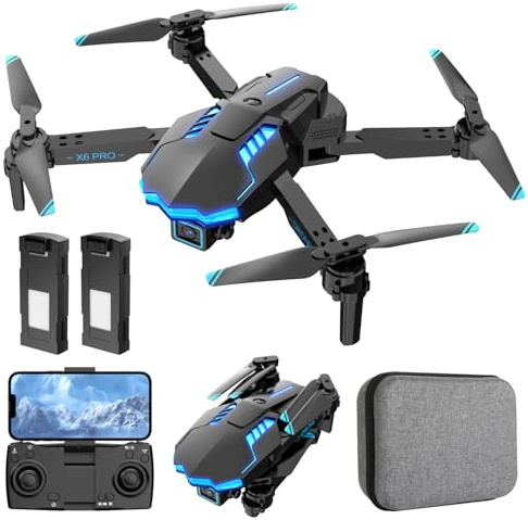 Drone avec Caméra 1080P pour Enfants et Adultes RC Quadricoptère avec Moteur Sans Balais 30mins Longue Durée Vol, Jouets Cadeaux pour Garçons Anniversaire (Grey)