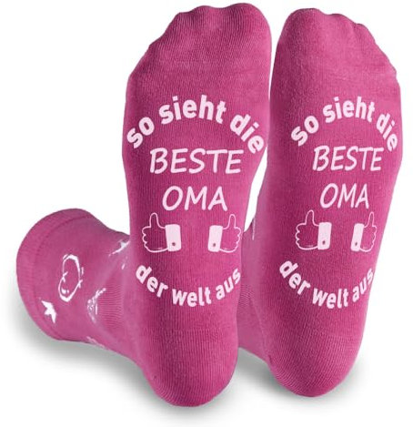 Zemolo Lustige Socken Geschenke für Frauen Beste Oma Kuschelsocken Spruch Socken Damen Muttertag Weihnachtssocken Geburtstag