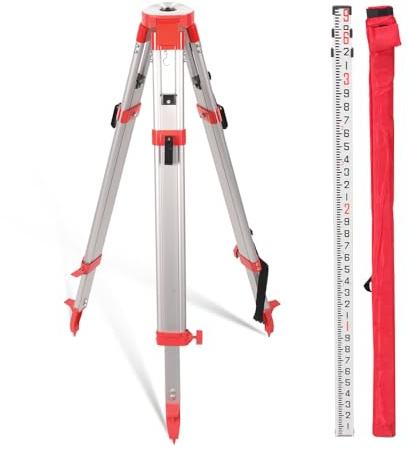 Mountlaser 3M Telescopic Levelling Staff & Surveying Tripod Set