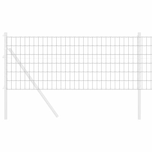 vidaXL Eurozaun 0,6 x 50 m PVC-beschichtetes Eisen Grau | Aus strapazierfähigem PVC-beschichtetem Eisen, Schlicht und funktional, Perfekt für Gärten und Grundstücksgrenzen