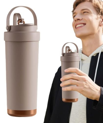 Generisch Trinkflasche Mit Trinkhalm - 750ml Wasserflasche Mit Strohhalm | Keramikbeschichtete Trinkflasche Für Auto, Camping, Sport, Freizeit, Schule Und Outdoor