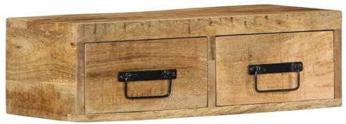 BOWEKAM Mobile TV a parete 60x30x19 cm in legno massello grezzo mango