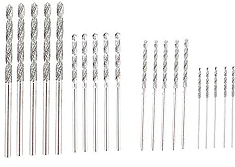 Glayent Diamond Drill Bit Set 20 Pieces 4 Sizes 1mm 1.5mm 2mm 2.5mm Twist Tip Jewelry Beach Sea Glass Shells Gemstones Lapidary