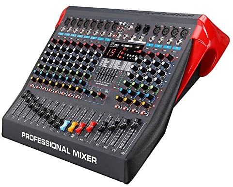 Mini console de mixage audio DJ 6 canaux avec interface USB, Bluetooth, enregistrement, alimentation fantôme 48 V, effets DSP 320 pour karaoké, chant, live, stre