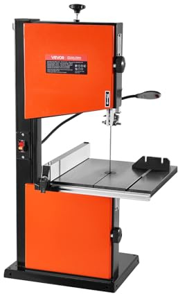 VEVOR Troncatrice a Nastro da Banco Motore Potenza Nominale 373W Larghezza di Taglio max. 254mm, Altezza di Taglio max. 160mm con Luce di Lavoro LED per Lavorazione Legno
