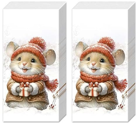Elli & Becky – Weihnachts-Taschentücher | Winter & Nikolaus Motiv | 20 Stück | Festliche Taschentücher für Advent, Weihnachten & Geschenkideen |20 Stück, 2 Packungen