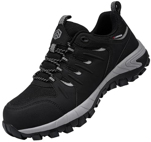 LARNMERN Pro - Zapatillas de Seguridad para Hombre, Punta de Acero, protección Antideslizante, Ligera, Transpirable, Zapatillas de Trabajo, Talla 36-49EU