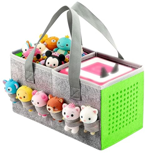 Tragetasche für Toniebox Starterset (ohn Puppen und Spielfiguren), Aufbewahrungstasche für Kinder Toniebox Audio Player Filz Organizer Tasche, Transporttasche für Toniebox mit Griff (Grün)