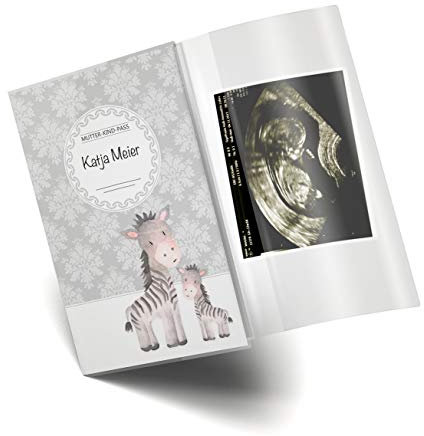 OLGS Mutter-Kind-Passhülle Österreich 3-teilig Black & White | Schutzhülle für den MuKipass | Geschenkidee für Schwangere (Hülle für den österreichischen MuKiPass personalisiert, Zebra)