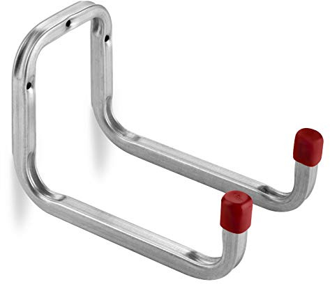 OrgaTech 4 x Doppelhaken 120 x 175 mm Gerätehalter | Montagehaken Allzweckhaken