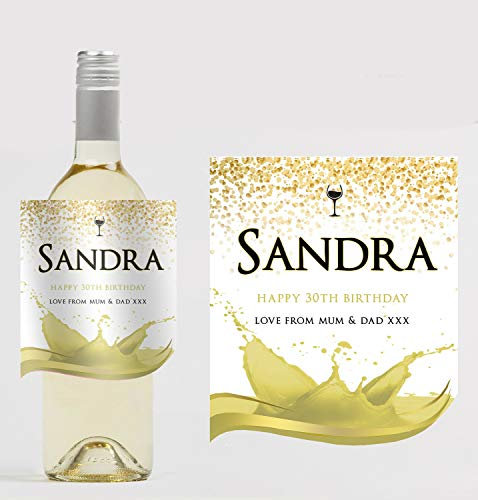 forefrontdesigns Personalised Wine Bottle Label – Custom Wine Labels & Stickers for Bottles – Perfect for Weddings, Birthdays, Anniversaries & Special Events