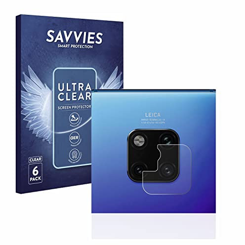 Savvies 6 Stück Schutzfolie für Huawei Mate 20 Pro (NUR Kameraschutz) Displayschutz-Folie Ultra-Transparent