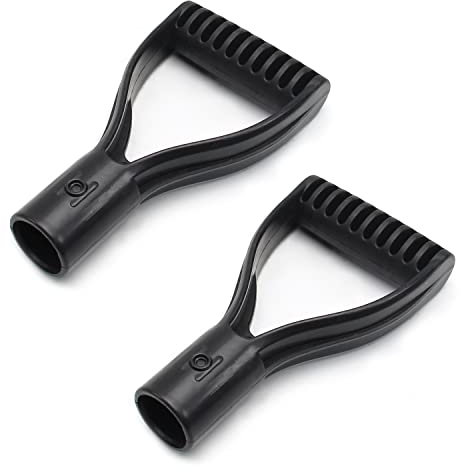 MroMax Schaufel-D-Griff, 3,8 cm Innendurchmesser, 32 mm PVC-Spaten, Schneeschaufel, Ersatzgriff, Gartenzubehör zum Graben, Hackwerkzeug, schwarz, 2 Stück