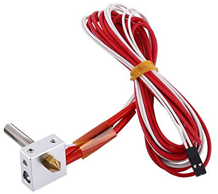 Elprico Hotend Extruder Kit, 0,4 mm Düsen 3D Drucker Heizblock, MK8 Hot End 3D Drucker Zubehör aus Aluminium, Edelstahl und Messing