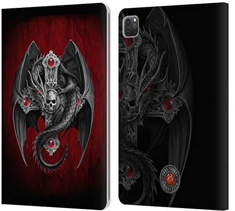 Head Case Designs Offizielle Anne Stokes Gotik Drachen Tribal Leder Brieftaschen Handyhülle Hülle Huelle kompatibel mit Apple iPad Pro 11 2020/2021 / 2022