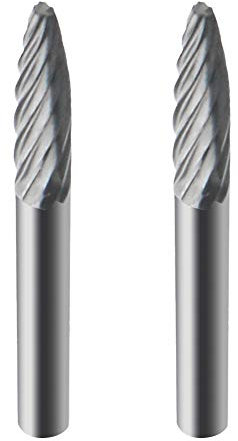 Utoolmart - Lima rotativa in lega di acciaio al tungsteno, gambo da 3 mm, taglio singolo, numero 16 frese, diametro 3 mm, per smerigliatrice da trapano in legno morbido e metallo lucidatura, 2 pezzi