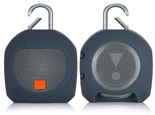Dreneco Stand Up Shockproof Silicone Protective Case for JBL Clip 3 Portable Bluetooth Speaker (Blue)