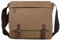 Sac à bandoulière en toile pour homme et femme, sacoche de voyage pour ordinateur portable 15,6, café