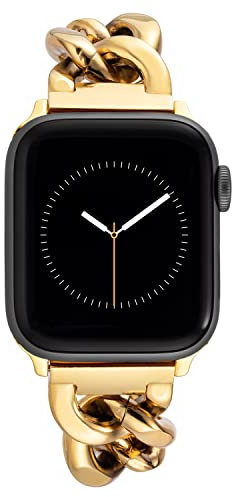 Anne Klein Fashion Chain Bracelet for Apple Watch, Secure, Adjustable, Apple Watch Replacement Band, Fits Most Wrists Gold 42/44/45/Ultra/Ultra 2