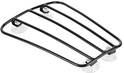 FEAW Porte-Bagages de Moto, Porte-Bagages de réservoir de Carburant de Moto de Style rétro Universel en métal Durable Exquis avec Ventouse pour Moto(Un Noir)