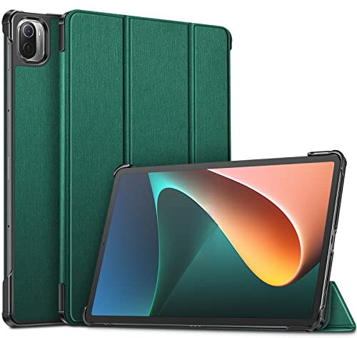 Fintie SlimShell Funda Compatible con Xiaomi Pad 5 11 (2021) - Carcasa Delgada y Ligera con Función de Soporte y Auto-Reposo/Activación, Satinado Verdinegro