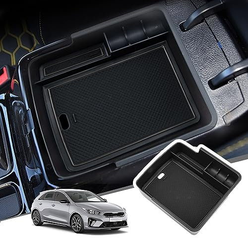 BIBIBO Aufbewahrungsbox für Kia Ceed SW GT Proceed GT 2018-2025 / XCeed GT 2019-2025, Mittelkonsole Organizer mit Rutschfestermatte, Mittelarmlehne, Konsolenschalen Armlehnen, Auto Armlehnenablage