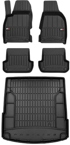 OMAC Fußmatten & Kofferraumwanne Set kompatibel mit Audi A4 B6 2000-2004 Gummi Schwarz 5X