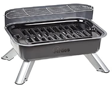 ARDES ARBBQ01 Barbacoa eléctrica sin humo, Barbacoa eléctrica doble XXL con protector contra salpicaduras y pantalla, Barbacoa eléctrica portátil para balcón para uso interior o exterior