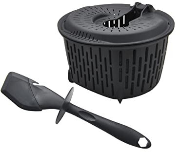 Garkorb und Spatel Topfschaber geeignet für Vorwerk Küchenmaschine Thermomix TM31 TM5 TM6