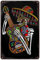 SREELEATHERS Vintage-Metallschilder – mexikanisches Skelett spielende Gitarre Poster Mexiko Day of the Dead Skull Blechschild Wandkunst Dekor Plakette für Zuhause Bar Pub Club Wohnzimmer 20.3x30.5 cm