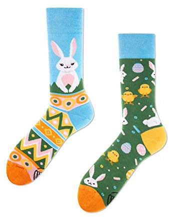 Many Mornings - Easter Bunny - Oster Socken - Mismatched Socks (as3, numeric, numeric_43, numeric_46, regular, regular), R107, Mehrfarbig