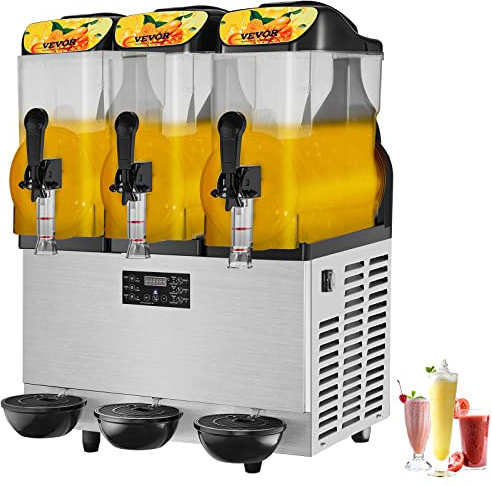 VEVOR 36L/9.6Gal Single Bowl 150 Cup Margarita Maker Macchina per Granita, Stainless Steel, Argento