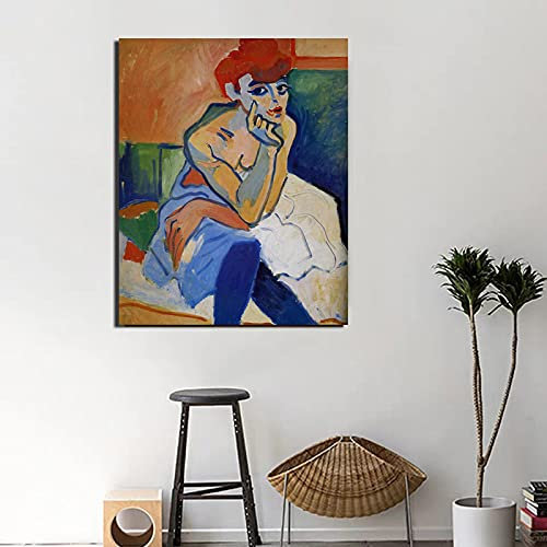 Dittelle Andre Derain Figur Malerei Leinwanddruck Wohnzimmer Wohnkultur Kunstwerk Moderne Wandkunst Ölgemälde Poster Bilder 40x60cm Rahmenlos