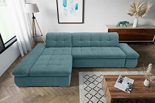 DOMO. collection Ecksofa Moric, Couch in L-Form, Eckcouch, Sofa in L-Form 300 x 172 x 80 cm (BxTxH), petrol (grün)