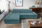 DOMO. collection Ecksofa Moric, Couch in L-Form, Eckcouch, Sofa in L-Form 300 x 172 x 80 cm (BxTxH), petrol (grün)