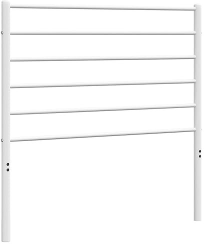 vidaXL Kopfteil, Bettkopfteil aus Stahl Metallkonstruktion, Betthaupt für Bett Metallbett Bettgestell, Bettzubehör Schlafzimmer, Metall Weiß 90cm