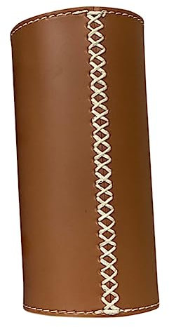 Happyyami Gas Tank Protective Cover Leather Outdoor Canister Protector Brown Hand-stitched Fuel Cylinder Storage Case for Camping and High-altitude Use