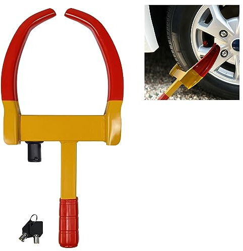 Yznahre Radkralle Wegfahrsperre Parkkralle, Reifenkralle Diebstahlsicherung für Radklemmen, Reifenklemme mit 2 Schlüsseln, Universal für Auto & Wohnmobil & Motorrad