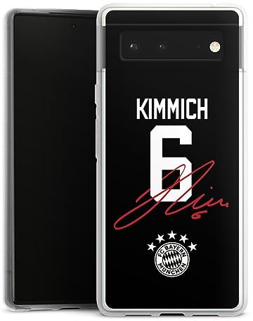 Custodia di silicone compatibile con Google Pixel 6 Custodia trasparente Cover per smartphone trasparente FC Bayern München FCB Kimmich