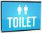 Light Box Room Sign XL A4 Toilet | Light Up Blue WC Loo | Illuminated Male Female Shop Workplace Design | Workspace Lighting Cafe Bar Restaurant Hairdressers Barber LED Lighting Sign