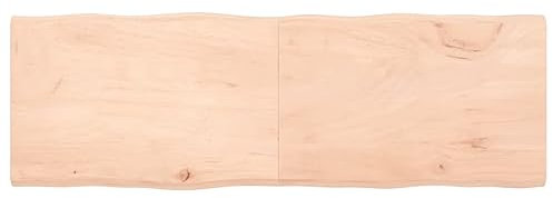 vidaXL Tischplatte, Holzplatte für Tisch Esstisch Couchtisch, Massivholzplatte Handgefertigt mit Baumkante, Ersatztischplatte Scharnierdesign, 180x60x(2-4) cm Massivholz Unbehandelt