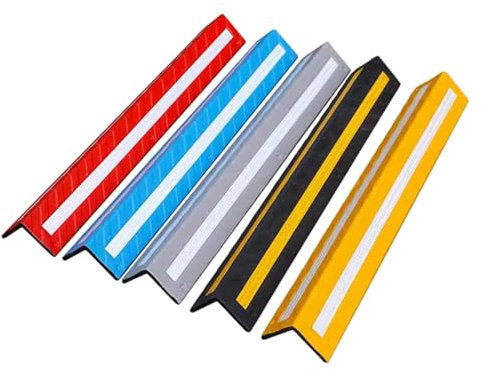 Garagen Wandschutz 80cm Länge Gummi-Eckenschutz, Schwarz Blau Grau Rot Gelb Parkplatz-/Garagenmauerkantenschutz Mit Reflektierendem Streifen, Externe Schutzvorrichtungen Für Auto Stoßstange Pad Vorne