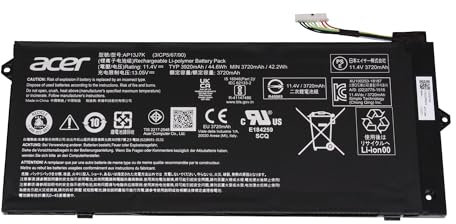 Acer KT.00307.006 originale Batteria 45Wh per Chromebook Spin 512 (R852TN), (R852T), 11 C732L, 14 CB514-1H, C851T