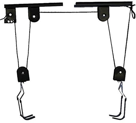 Bike Lift Fahrradlift mit Deckenhalterung bis 60 kg Bike-Lift E-Bike Deckenlift Fahrrad, 12x6.5x4cm, Schwarz