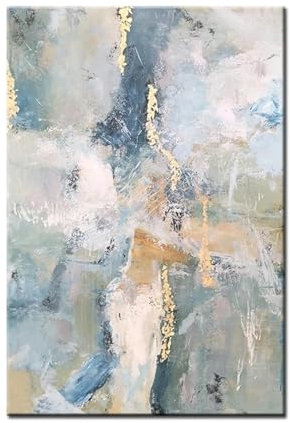 HOLEILUCK Cuadros de lámina dorada, pintura al óleo abstracta moderna sobre lienzo, arte de pared para sala de estar, decoración del hogar, pinturas de 90 x 150 cm, sin marco